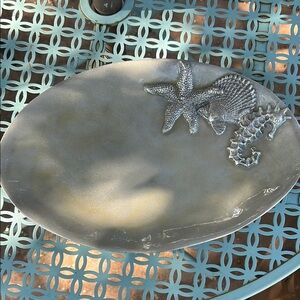 MARIPOSA- Silver Oval Sea Life Platter